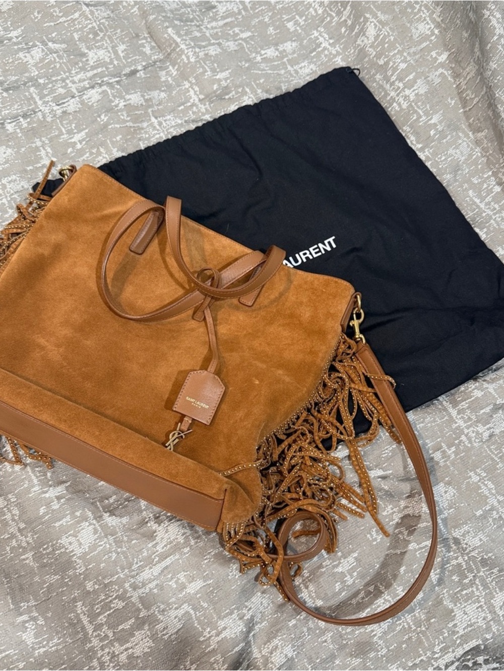 YSL Authentic suede fringe tote - Picture 2 of 4